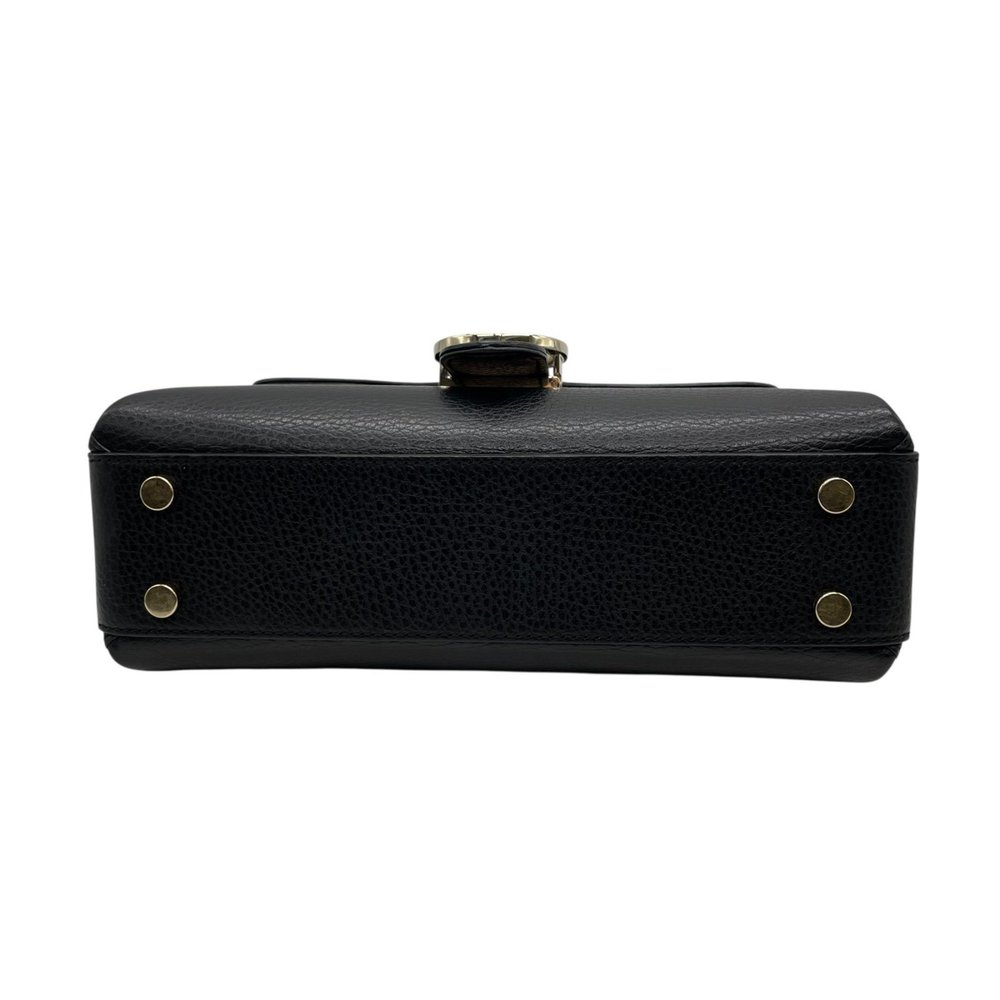 GUCCI Interlocking G 2-Way Handbag/Shoulder Bag in Black Leather with Gold Ha... - Picture 9 of 16
